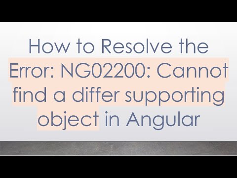 How to Resolve the Error: NG02200: Cannot find a differ supporting object in Angular