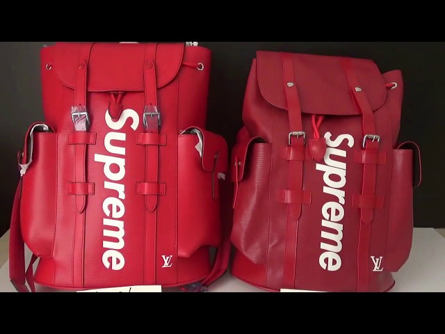 red supreme louis vuitton backpack