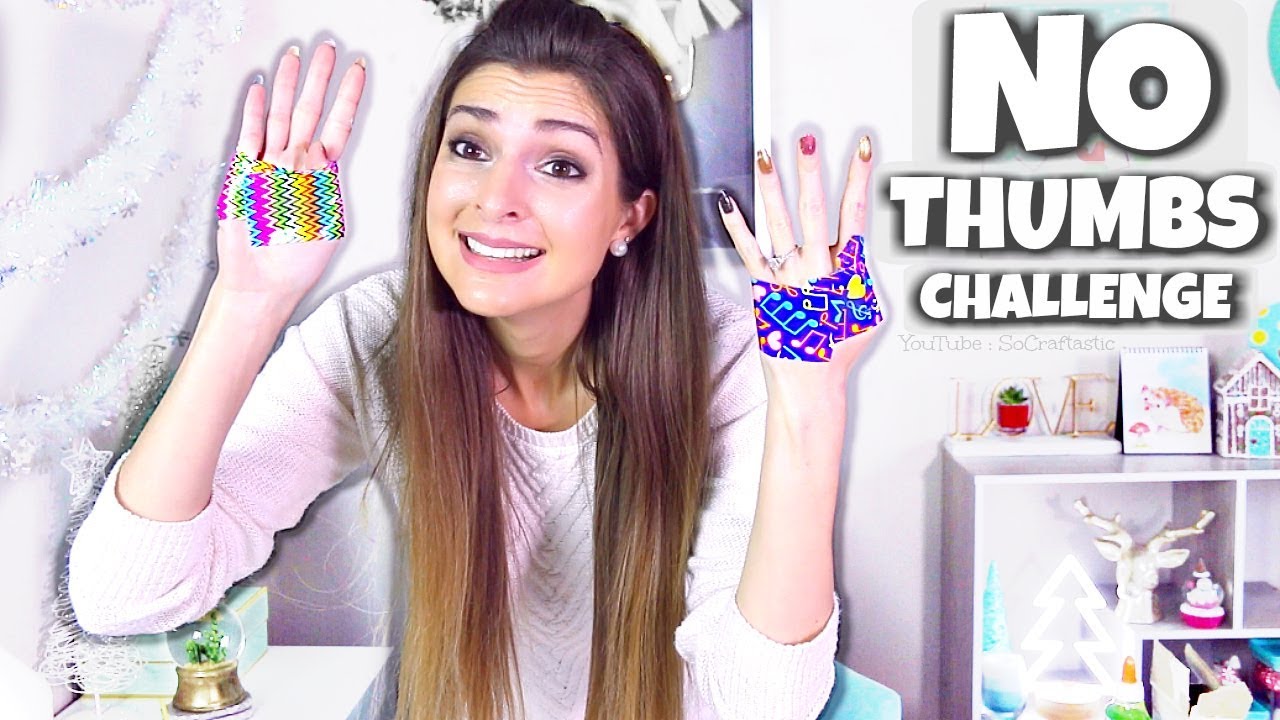 No Thumbs Challenge Makeup Slime Painting More Socraftastic
