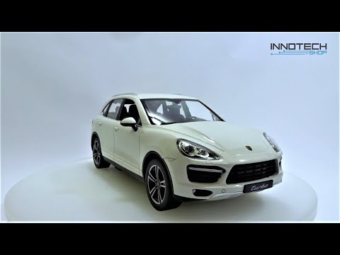 Детская машинка на радиоуправлении Машинка Porsche Cayenne Turbo 42900 резиновые колеса амортизаторы свет, видео 1