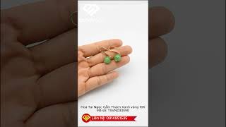 Hoa Tai Ngọc Cẩm Thạch Xanh vàng 10K, Mã số TSVN033590 #evt #jadeite #hoataivangtay #vang10k