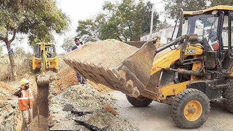 Jcb Making Drain | Jcb3dx Filling Soil In The Drain | Jcb Aur Tractor Video | Jcp Dozer Pulling