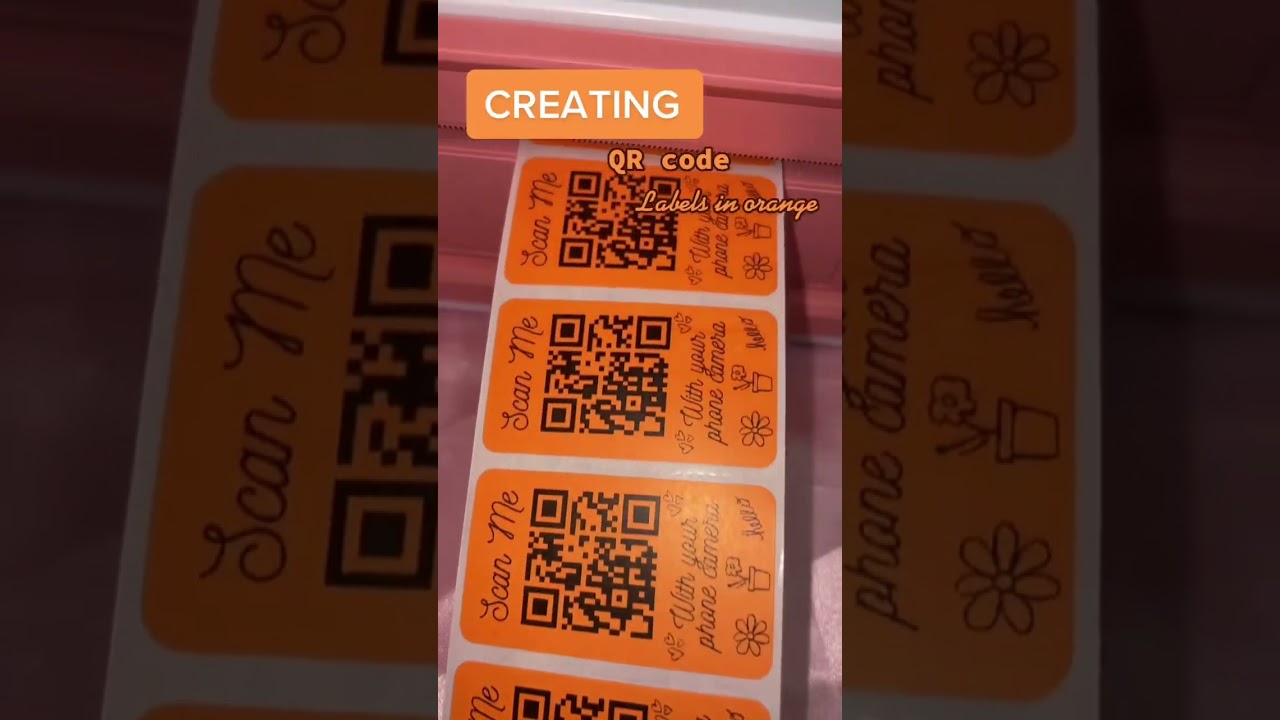 Orange QR code labels 