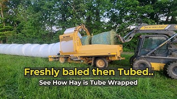 Hay Tube Wrapping SECRETS Revealed! (How wet hay bales are made)