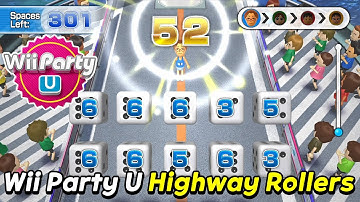 Wii Party U Highway Rollers Gameplay | Yoshi Vs Zi-Kai Vs Marit Vs Dunbar | Expert com AlexGamingTV