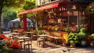 Cozy Spring Coffee Shop Ambience & Bossa Nova Music ☕ Relaxing Jazz Background Music for Studying