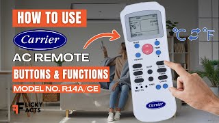 How to Use: Carrier AC Remote Buttons & Functions | A/C Remote Control Guide | Model No. R14A/CE