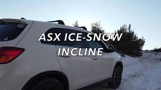 MITSUBISHI ASX OUTLANDER SPORT RVR TRACTION TEST ON ICE MUD INCLINE and DIAGONAL TEST winter tires