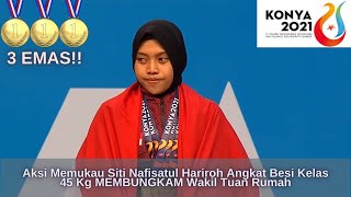 Aksi Memukau Siti Nafisatul Hariroh Angkat Besi kelas 45 kg MEMBUNGKAM Wakil Tuan Rumah | KONYA 2021