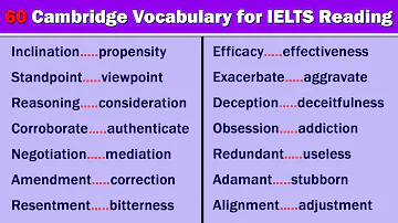 60 Most Frequently Used Cambridge Vocabulary with Synonyms for IELTS Reading