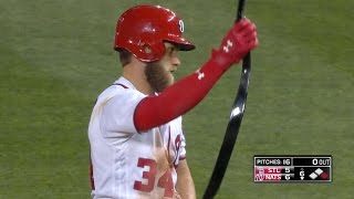 STL@WSH: Harper breaks belt on slide into first base