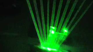 Peter's home made laser harp: 1st ray test