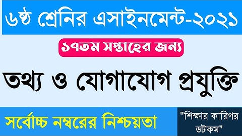 class6 ICT assignment 17th week||৬ষ্ঠ শ্রেণীর  তথ্য ও যোগাযোগ প্রযুক্তি এসাইনমেন্ট উত্তর||class 6
