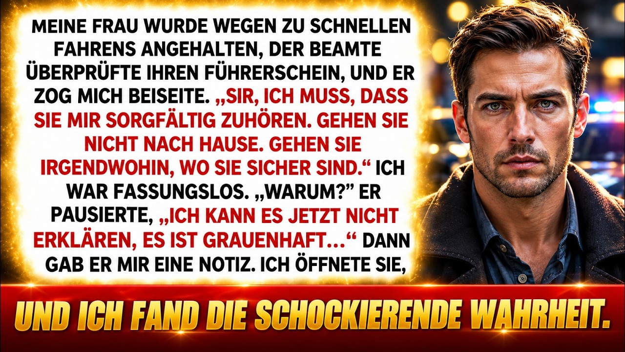 Der Cop checkte den Ausweis meiner Frau und flüsterte: „Sie verbirgt etwas Grauenhaftes.“