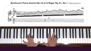 Beethoven Piano Sonata No. 16 in G Major Op. 31, No. 1 Adagio grazioso Tutorial Part 2 of 2
