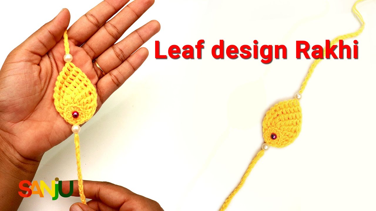 Crochet Leaf Design #Rakhi | How to Make #Handmade Rakhi for Raksha Bandhan