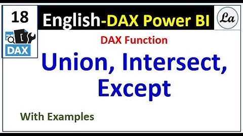Power BI DAX Tutorial | UNION | INTERSECT | EXCEPT in DAX