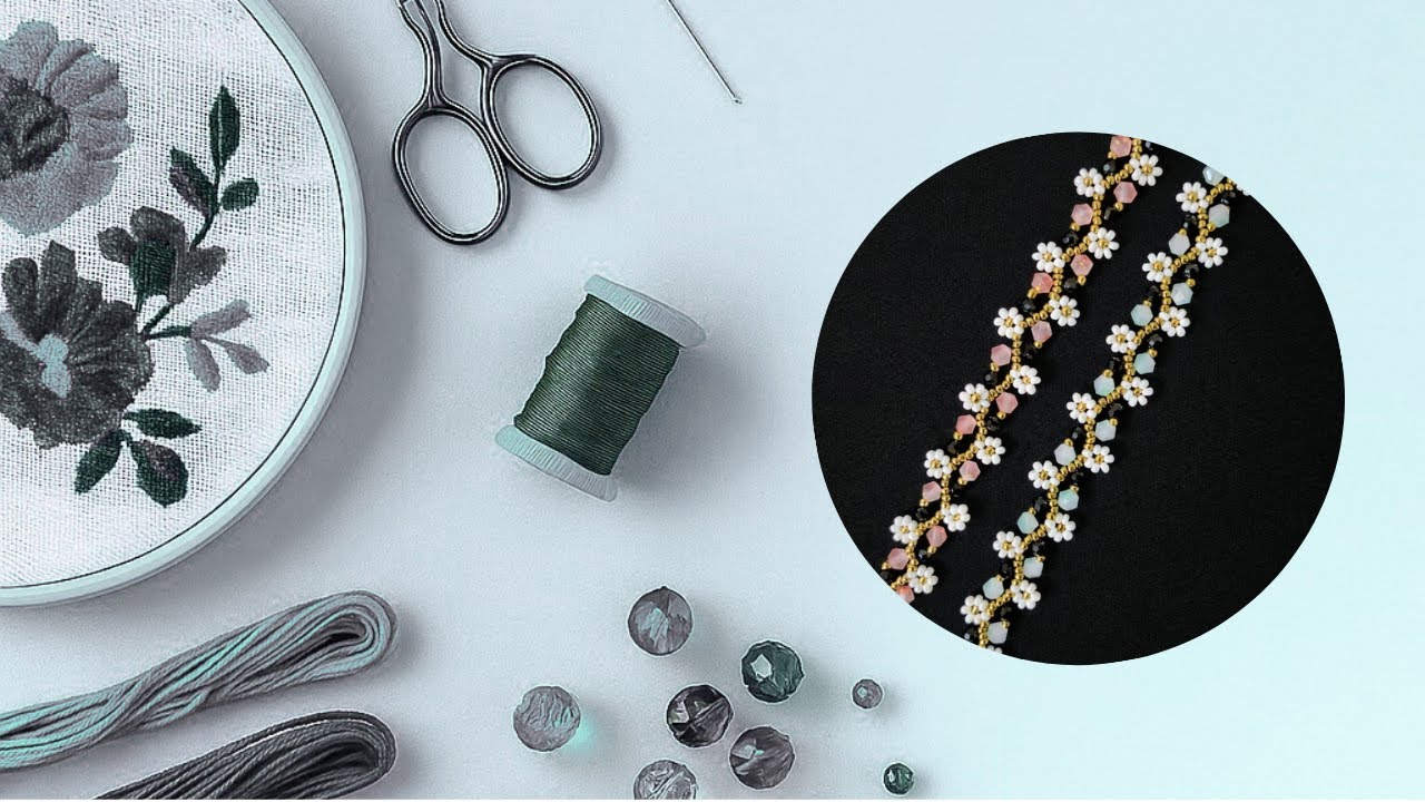 How to make a Daisy Crystal Beaded Bracelet | Easy DIY Handmade Jewelry Tutorial 🌼💖