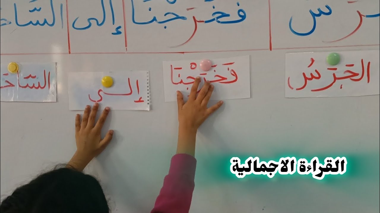 حصة القراءة الإجمالية  في ساحة المدرسة (ر، ل)