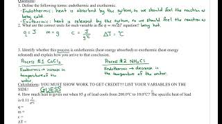 Academic Calorimetry Post Lab Analysis