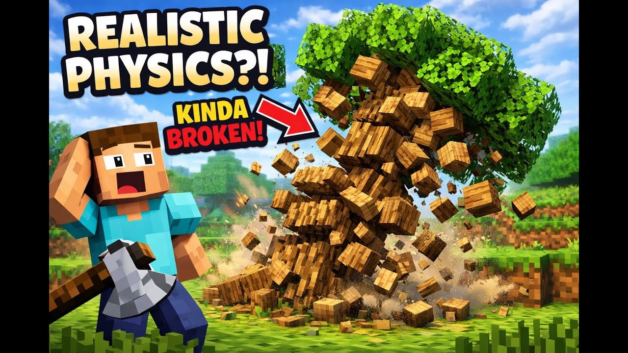 Minecraft With Realistic Physics Is Kinda Broken! 😂🤔