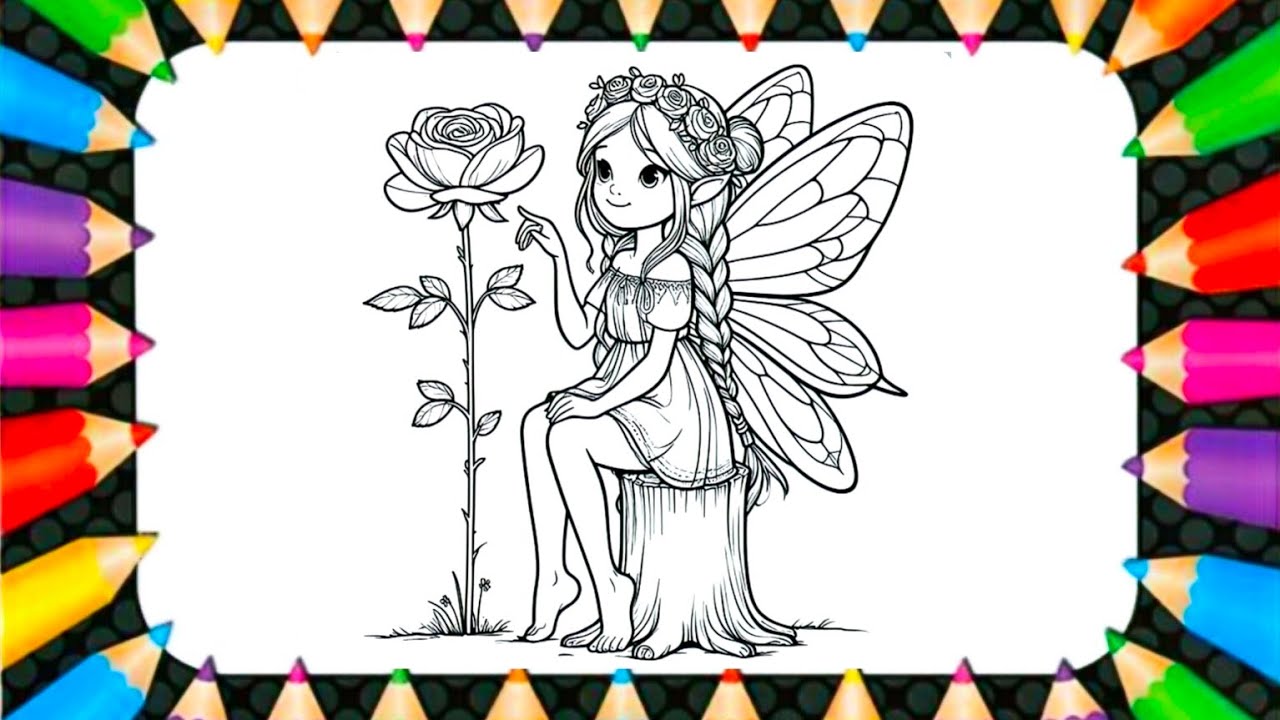 "Coloring a Fairy with a Rose | Calm & Magical Vibes"