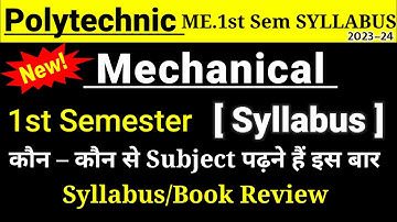 polytechnic mechanical engineering 1st semester subject | mechanical 1st semester syllabus | 2023-24