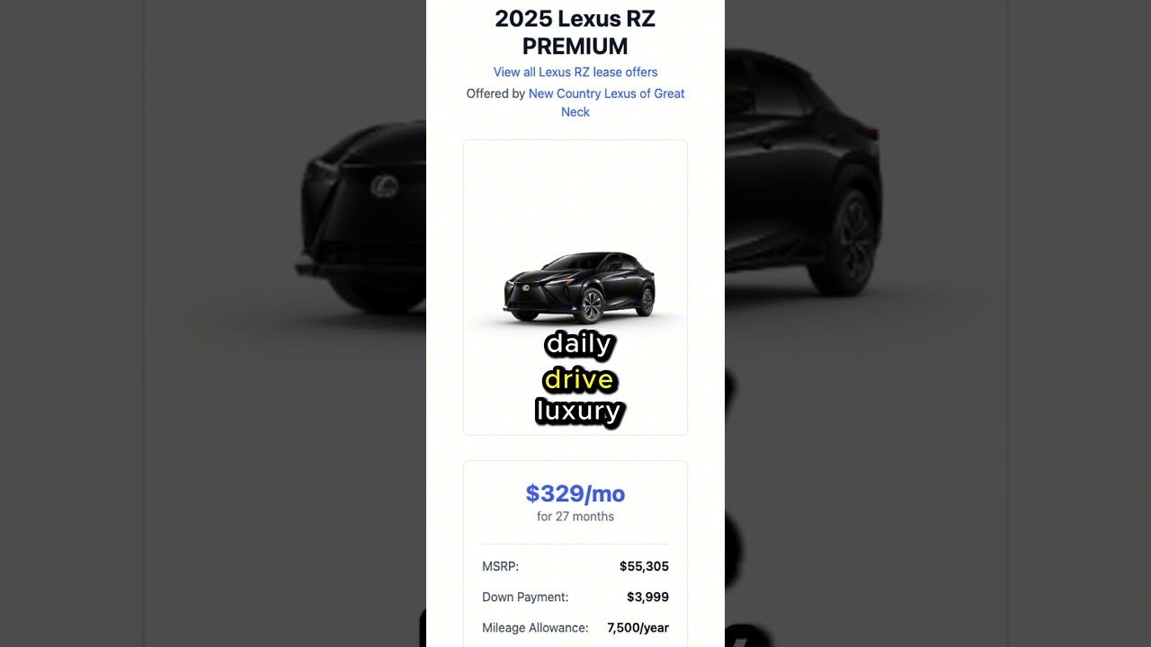 Lease a Lexus Rz for only $329 a month 