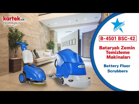 Akülü İticili Zemin Yıkama Makinesi Cleanvac B 4501 ürün videosu
