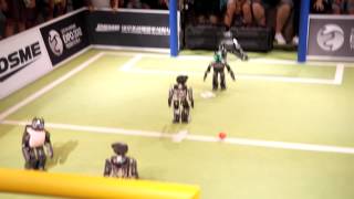 DARwin-OP Robots Playing Soccer