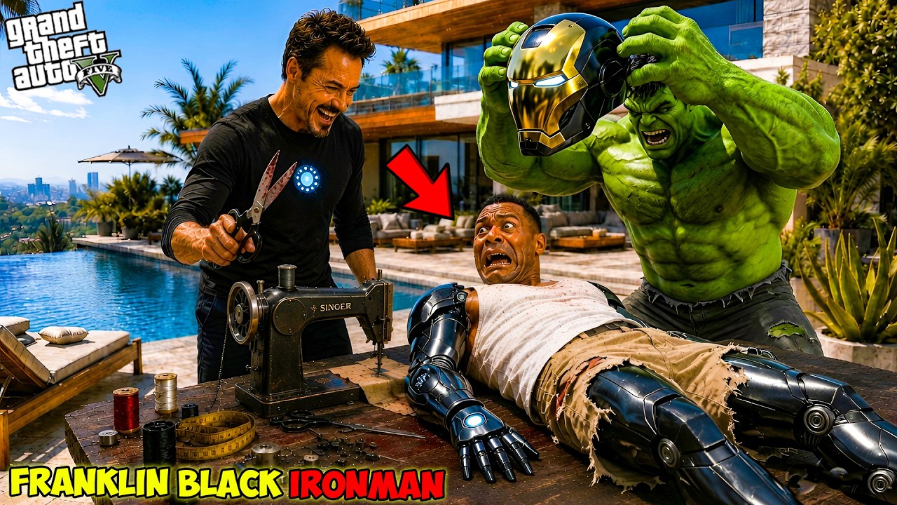 Franklin Become Black IRONMAN To Save Shinchan & Avengers In GTA 5