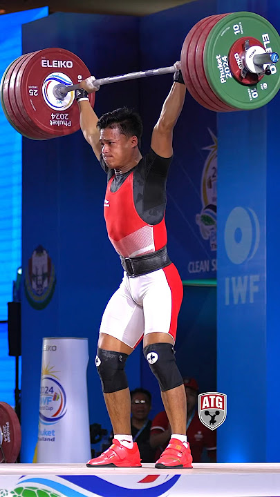 Rizki Juniansyah (73kg 🇮🇩) 201kg /443lbs C&J!World Record Total 365kg #weightlifting