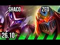 SHACO vs ZED (JGL) | EUW Grandmaster | 26.10