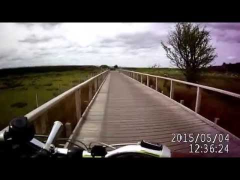 Dee Marshes cycle link busy with bank holiday cyclists.