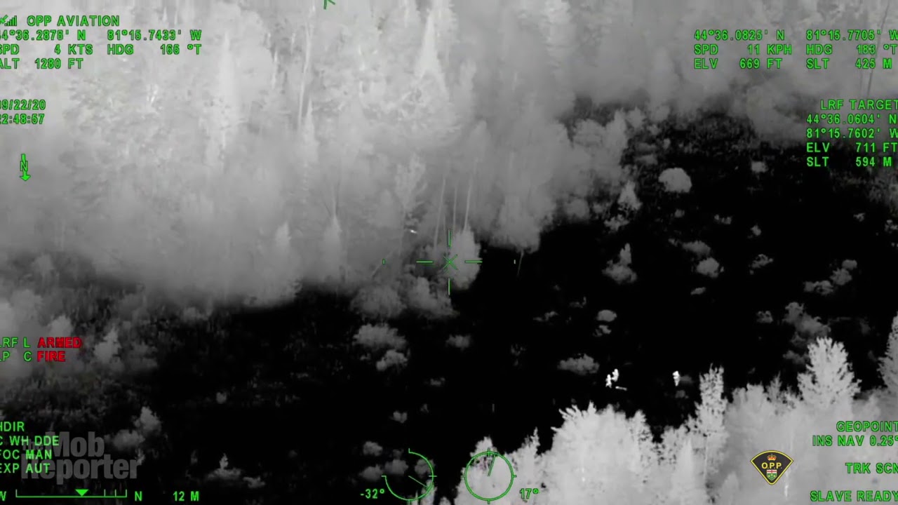 Menino canadense resgatado pela polícia usando visão noturna de um helicóptero