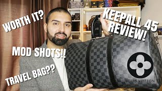 WATCH THIS BEFORE BUYING THE LV KEEPALL 45 || REVIEW, MOD SHOTS/VIDEOS, PRICE & SIZE + MUCH MORE!