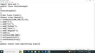 Java awt Choice with Example
