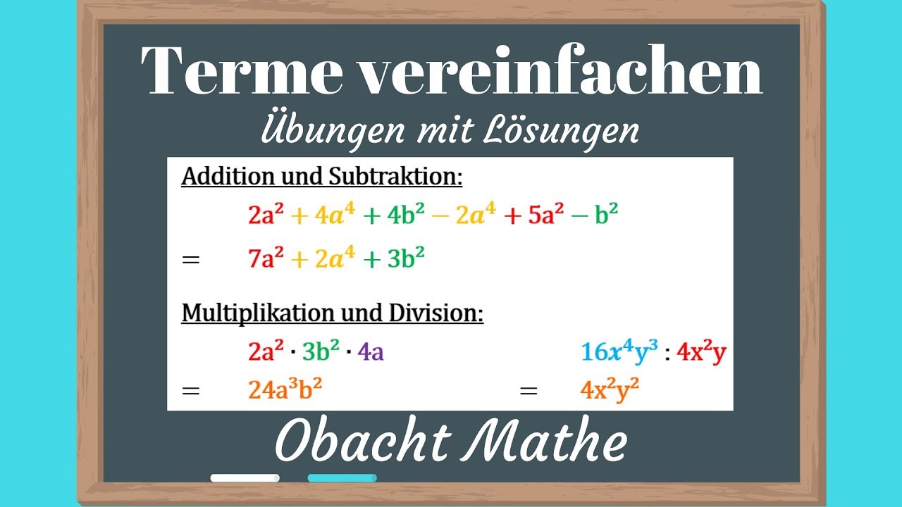 Terme Klasse 7 Gymnasium übungen Mit Lösungen www.youtube.com