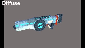 Marmoset 3D Realtime Sci-Fi Weapon. 500 poly