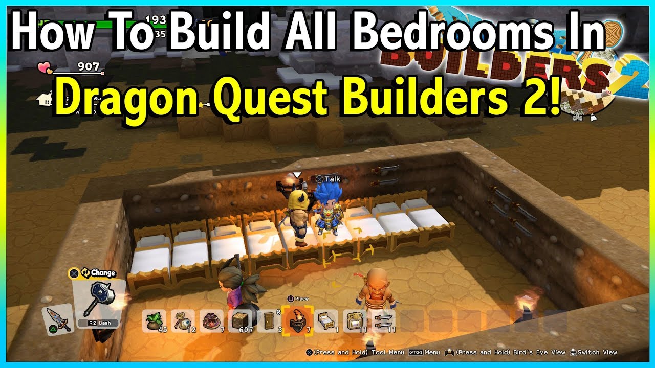 HOW TO BUILD ALL SHARED BEDROOMS IN DRAGON QUEST BUILDERS 2!! || DRAGON QUEST BUILDERS 2!