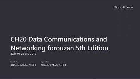 CH20 Data Communications and Networking forouzan 5th Edition