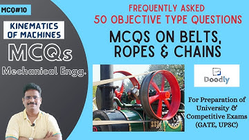 MCQ#10: Important MCQs on Belts, Ropes and Chains | Objective Type Q & A | Kinematics of Machines |