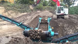 Powerscreen Midwest Warrior 800 and 1000SR Crushing Natural Stone