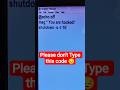 Please don't Type this code 😔 #shorts #techshorts #windows #computertips #computereducation