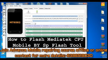 How to flash any mediatek CPU mobile