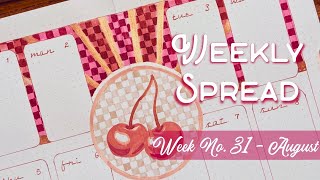 Weekly Spread - Illustrated Bullet Journal - August 2021
