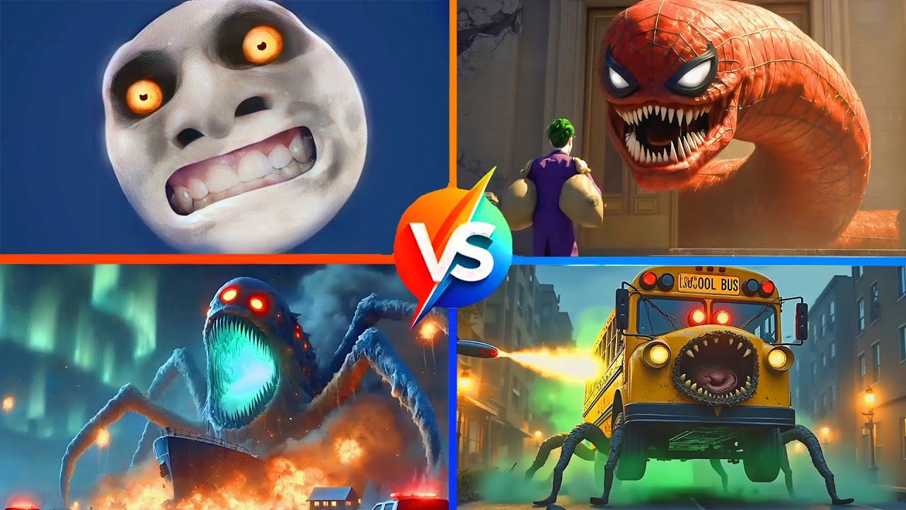 LUNAR MOON exe 🆚 SPIDER WORM exe 🆚 HORROR ARCTIC exe 🆚 SCHOOL BUS exe 🎶Tiles Hop EDM Rush