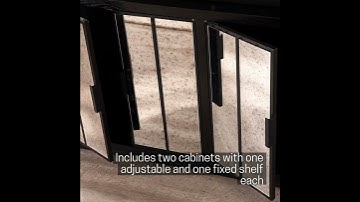 Southern Enterprises Louismere Black Mirrored Console Cabinet - The Classy Home