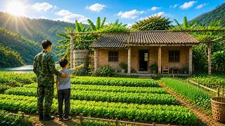 Single dad and veteran : builds power lines and a vegetable garden for his child with love and care