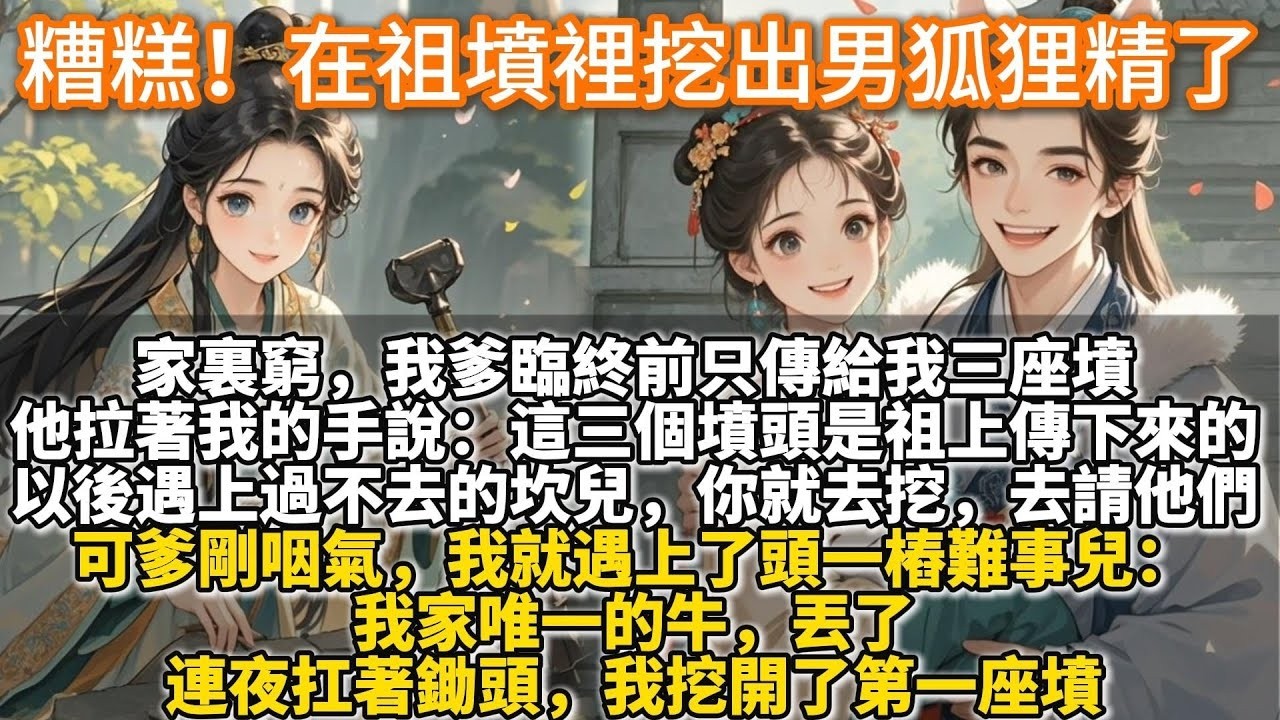 完結可愛甜文：糟糕！在祖墳裡挖出男狐狸精了。家裏窮，我爹臨終前只傳給我三座墳。他拉著我的手說。閨女，這三個墳頭是祖上傳下來的。以後遇上過不去的坎兒，你就去挖，是去請他們。可爹剛咽氣，我就遇上了